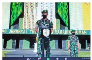 Kodim 0507/Bekasi Laksanakan Apel Gabungan Secara Virtual Dan Menerima Pengarahan Pangdam Jaya