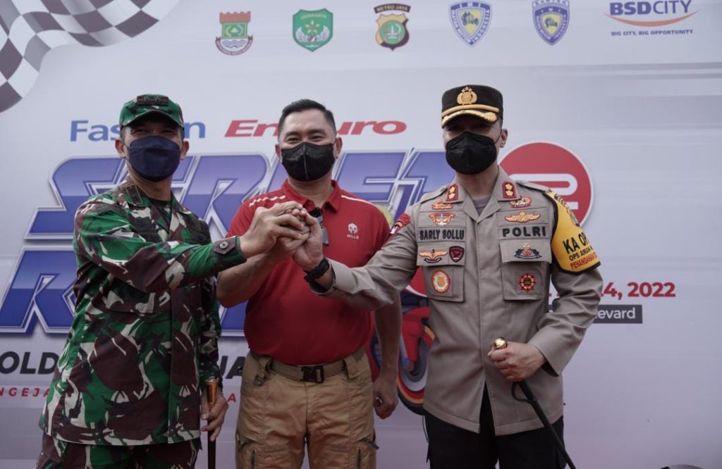 Dandim 0510 Tigaraksa Bantu Terselenggaranya Motor Race Program Kapolda Metro Jaya di Pagedangan