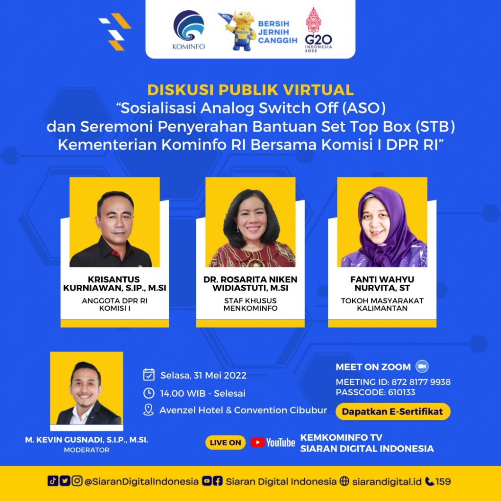 Anggota Komisi I DPR RI Krisantus Kurniawan: Dengan Beralih ke Siaran TV Digital Akan Menyerap Tenaga Kerja Baru