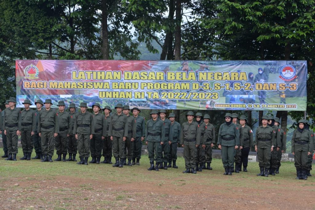 Rindam Jaya Selenggarakan Diksar Bela Negara Bagi Mahasiswa Baru UnHan RI TA 2022
