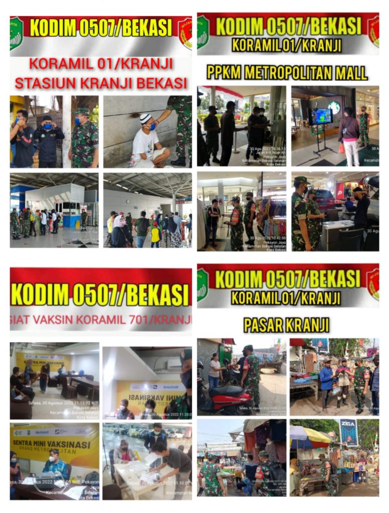 Babinsa Koramil 01/Kranji Laksanakan operasi PPKM dan Vaksinasi Booster