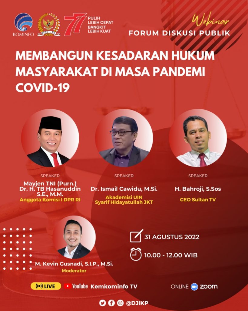 Ismail Cawidu: Kesadaran Hukum Masyarakat di Masa Pandemi Harus Terus Dibangun