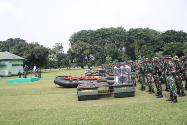 Apel Siaga Yonif Mekanis 201/JY Antisipasi Bencana Alam Hidrometeorolgi 2022