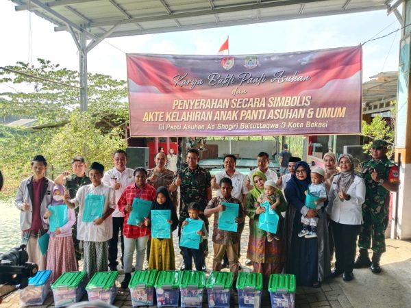 Kodim 0507/Bekasi Rehab Panti Asuhan dan Bantu Pembuatan Akte Kelahiran