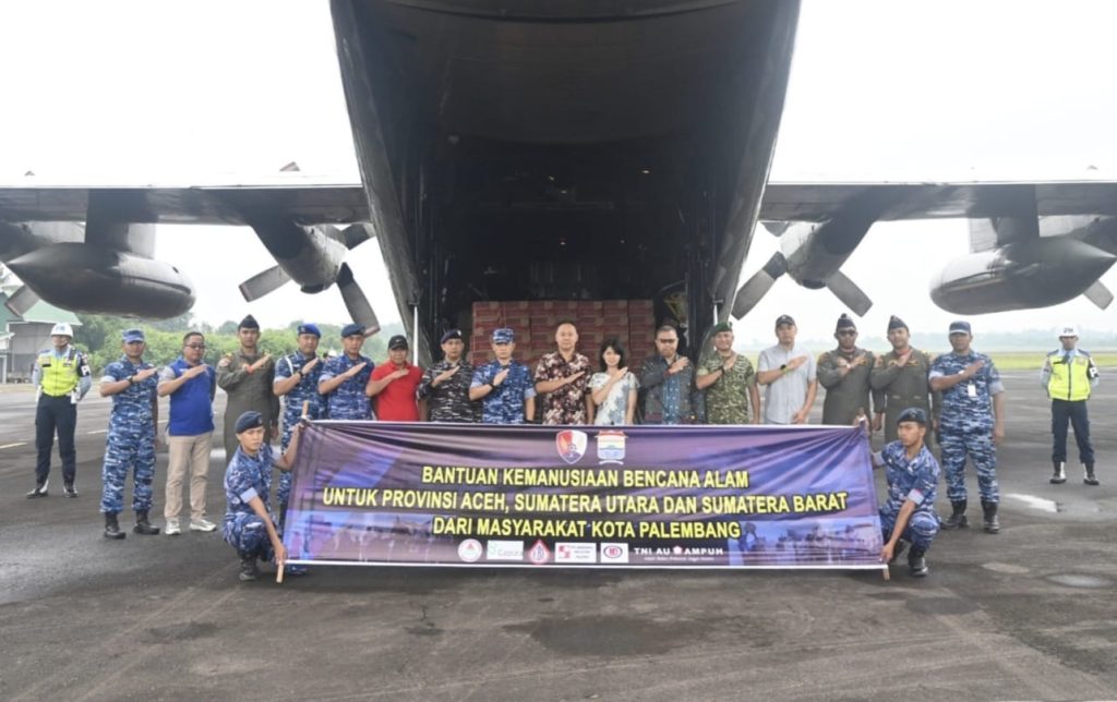 ‎Lanud SMH Kirim 14 Ton Bantuan untuk Korban Bencana di Aceh, Sumut, dan Sumbar